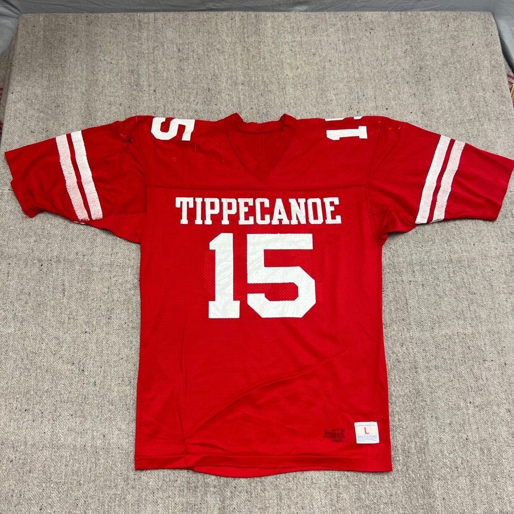 Vintage Champion Tippecanoe Football Jersey Mens Large Red 1970s